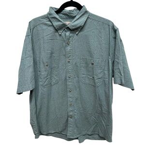 Wrangler rugged wear men’s button up shirt short sleeve size XL western workwear